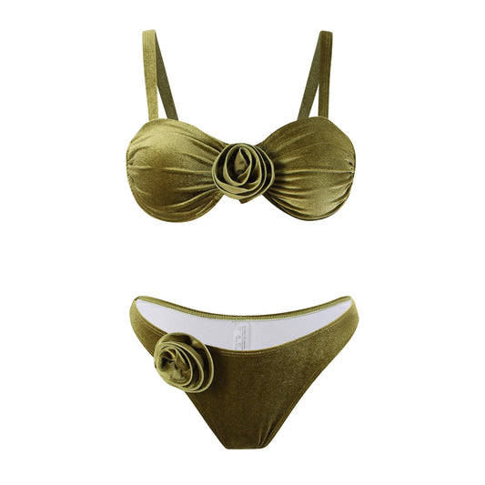 Bikini bandeau pour femmes avec des accents floraux et des détails raffinés Chic und Stil