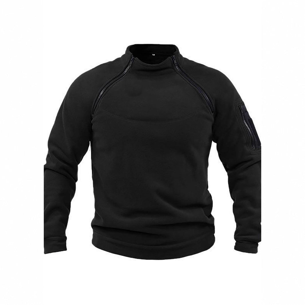 Pull-over thermique en polaire pour hommes avec col montant et poches pratiques Chic und Stil