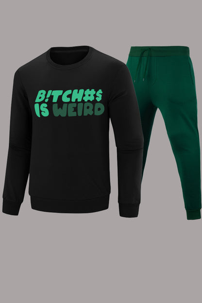 Casual sweatshirt and jogger pants set for women with a catchy statement Chic and Style