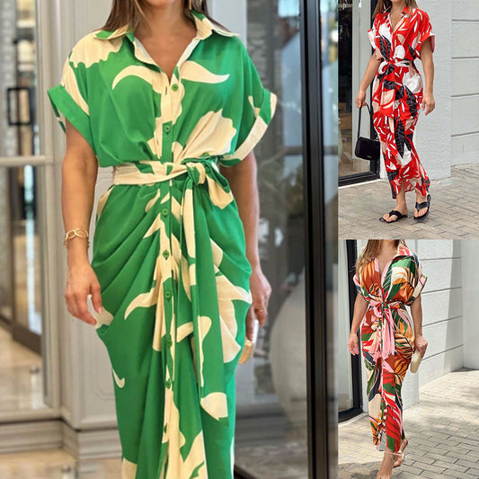 Robe maxi à boutons pour femmes avec design drapé Chic und Stil