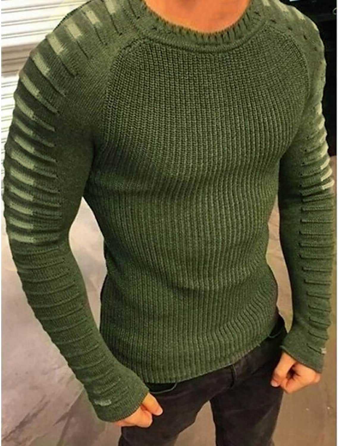 Pull-over en fine maille stylé pour hommes avec des rayures contrastées à la mode Chic und Stil
