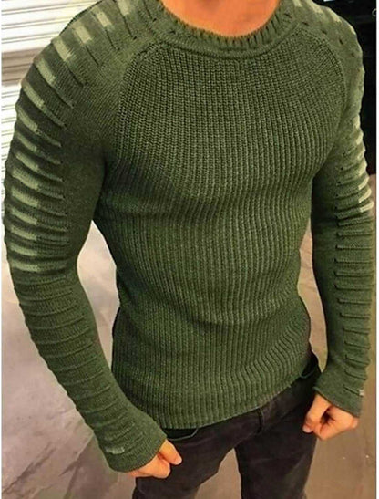 Pull-over en fine maille stylé pour hommes avec des rayures contrastées à la mode Chic und Stil