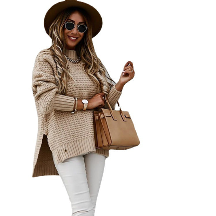 Pull en gros tricot pour femmes avec col montant et coupe décontractée Chic und Stil