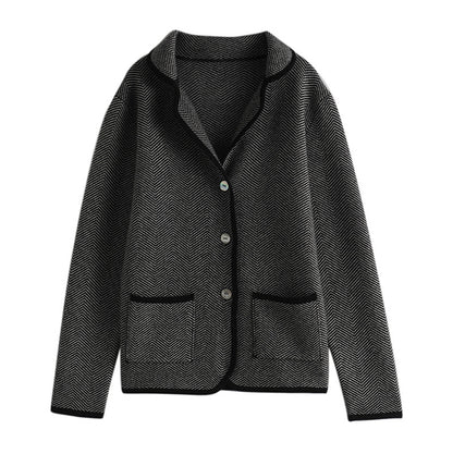 Cardigan Texturé en Chevrons pour Femmes Chic und Stil