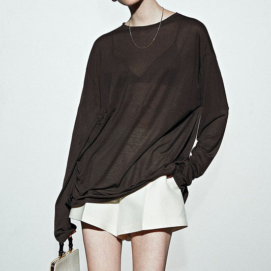 Top Long Sleeve Transparent pour Femme Chic und Stil