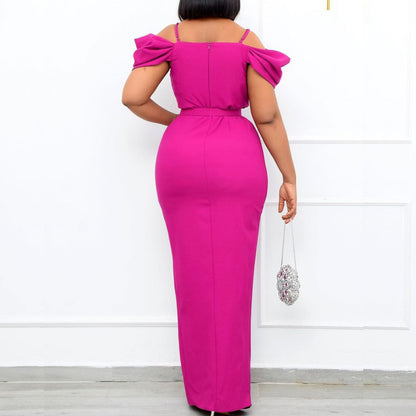 Dames Élégante Robe Portefeuille avec Manches Bouffantes Volumineuses et Ceinture Chic und Stil