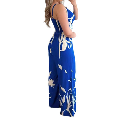 Dames Élégant Jumpsuit avec design enveloppant élégant et motif floral Chic und Stil
