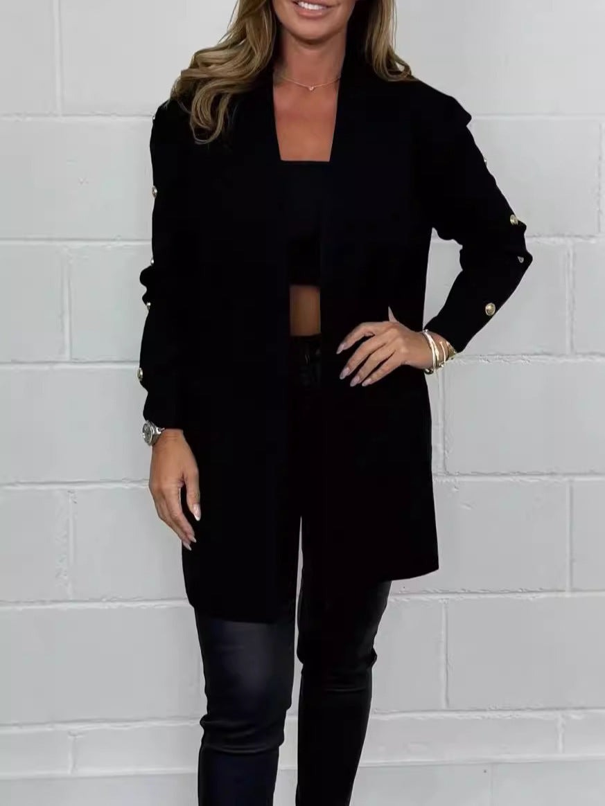Dames Élégant cardigan avec détails de boutons et poches Chic und Stil