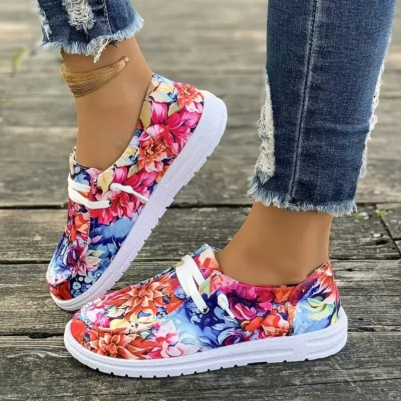 Baskets de loisirs pour femmes Designer avec motif floral et semelle confortable Chic und Stil