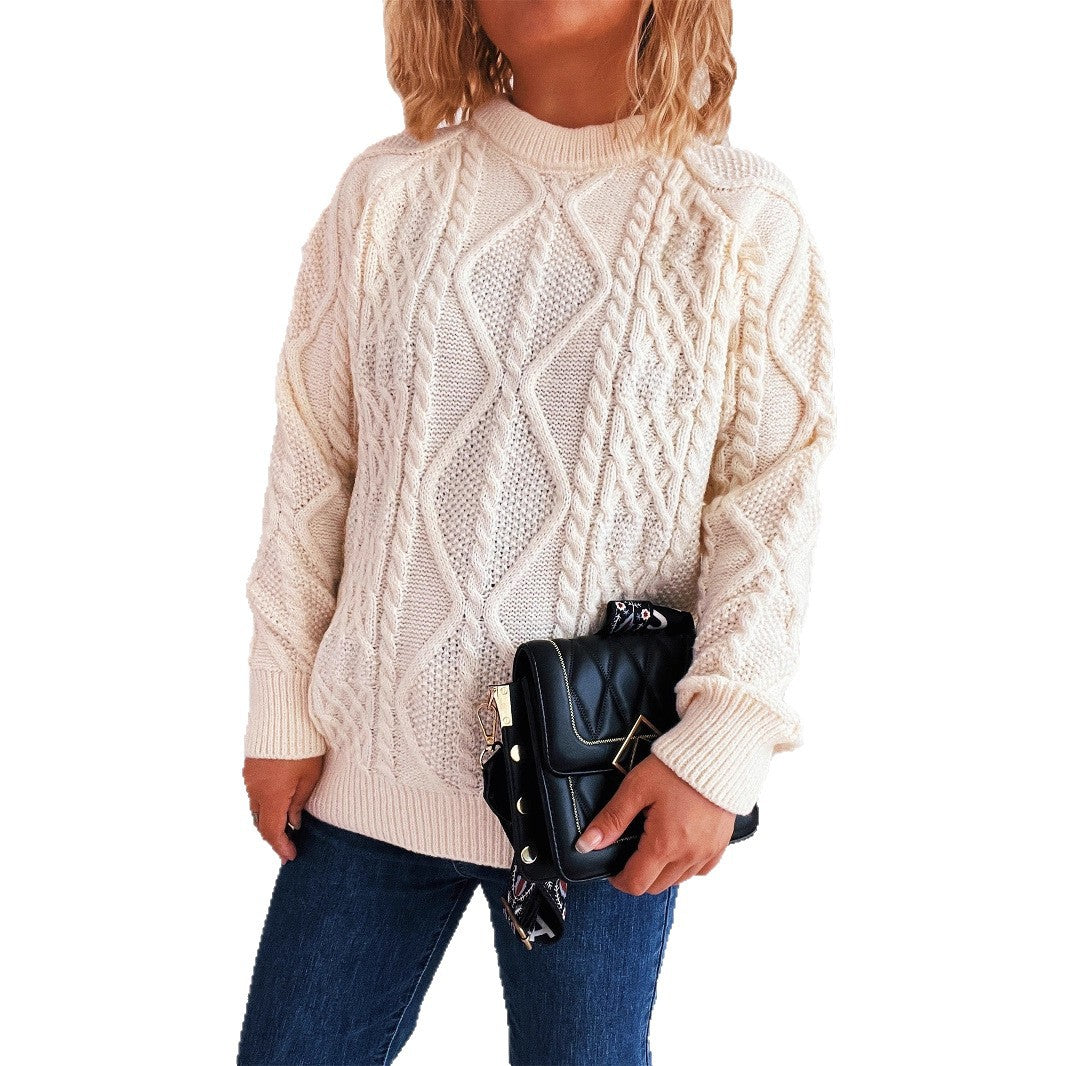 Pull en grosse maille pour femmes avec motif torsadé texturé et coupe décontractée Chic und Stil