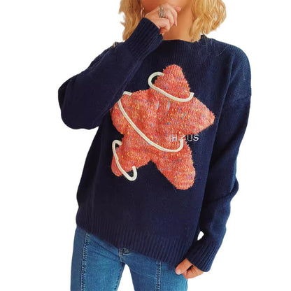 Pull en tricot pour femmes avec motif créatif et coupe décontractée Chic und Stil