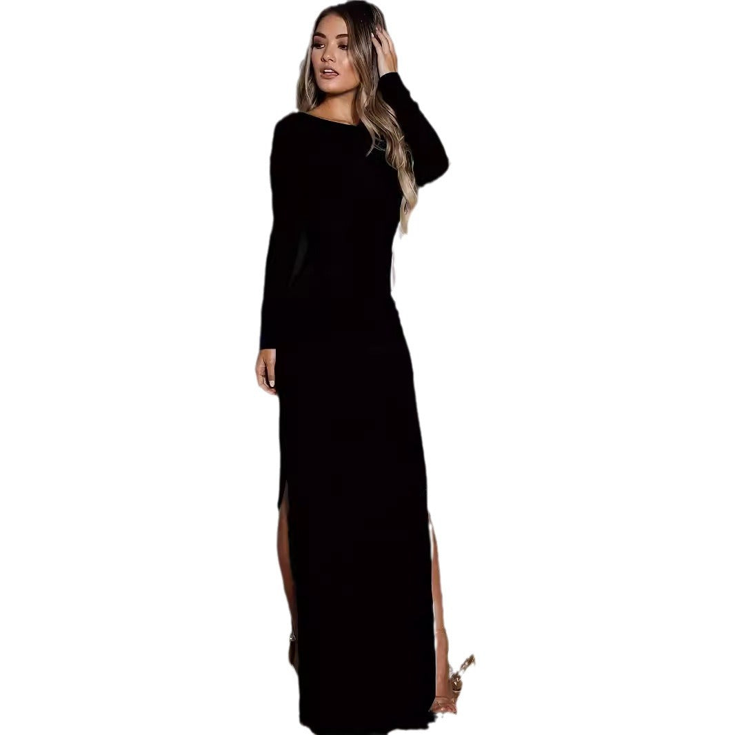 Robe maxi femme avec fente élégante et haut ajusté Chic und Stil