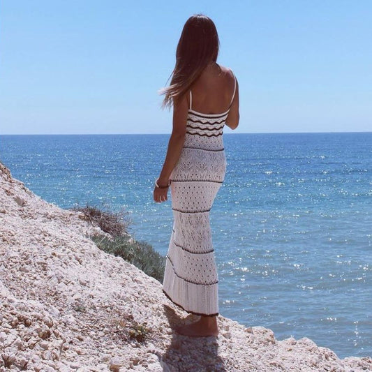 Robe maxi en crochet pour dames avec coupe fluide et détails raffinés Chic und Stil
