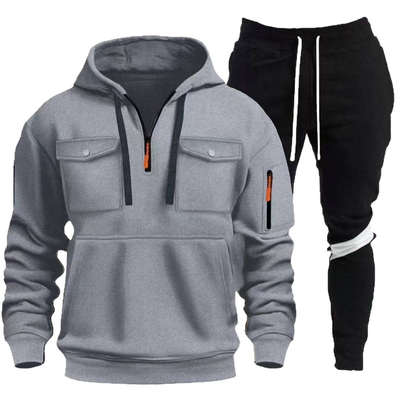 Practical hoodie jacket for men with chic and stylish sports pants