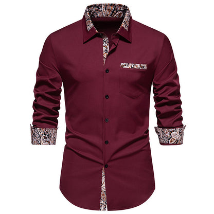 Chemise à manches longues classique pour hommes avec un motif paisley moderne Chic und Stil