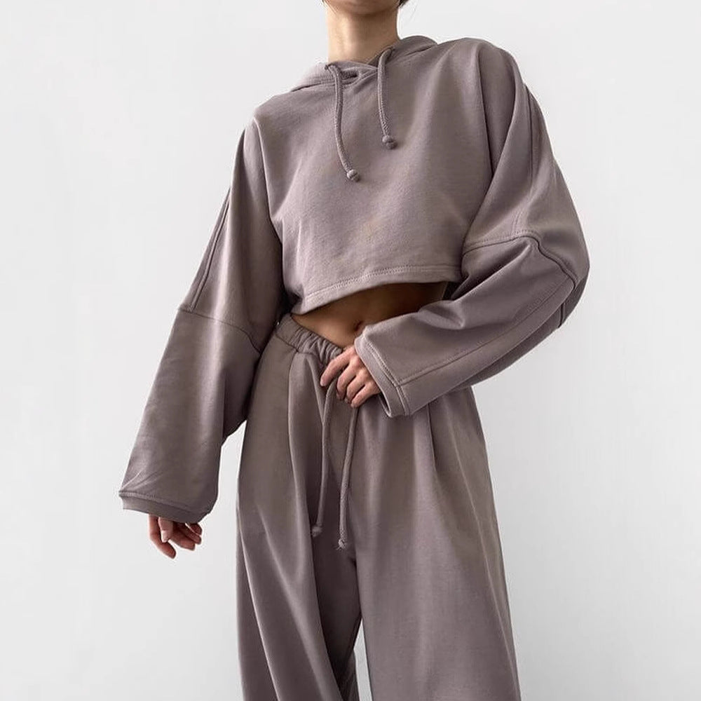 Dames cropped Hoodie avec manches larges Chic und Stil