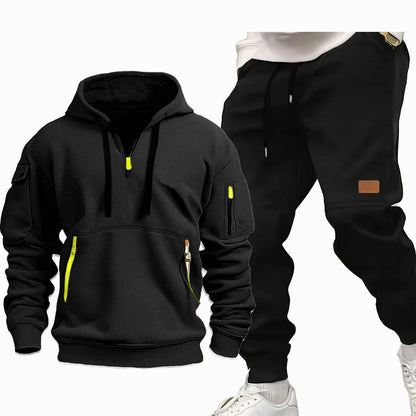 Chic und Stil Functional Hooded Sweatshirt and Jogging Pants Set for Men