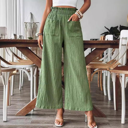 Casual and lightweight palazzo pants for women with elastic waistband and practical pockets Chic and Style