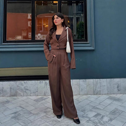 Women elegant blazer-pantsuit Chic and Style