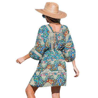 Robe de plage à lien Bohemian pour femmes Chic und Stil
