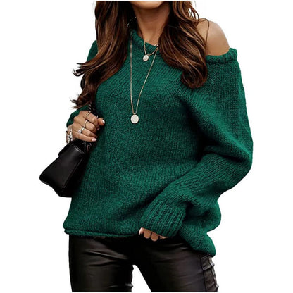 Pull décontracté pour femmes avec un design d'épaule ouverte et un tricot doux Chic und Stil
