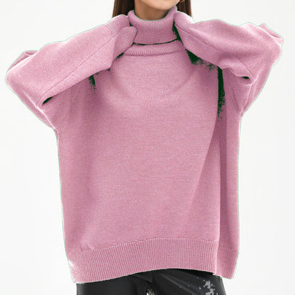 Pull à col roulé oversize pour femme avec structure côtelée Chic und Stil