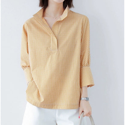 Blouse à carreaux élégante pour femmes Chic und Stil