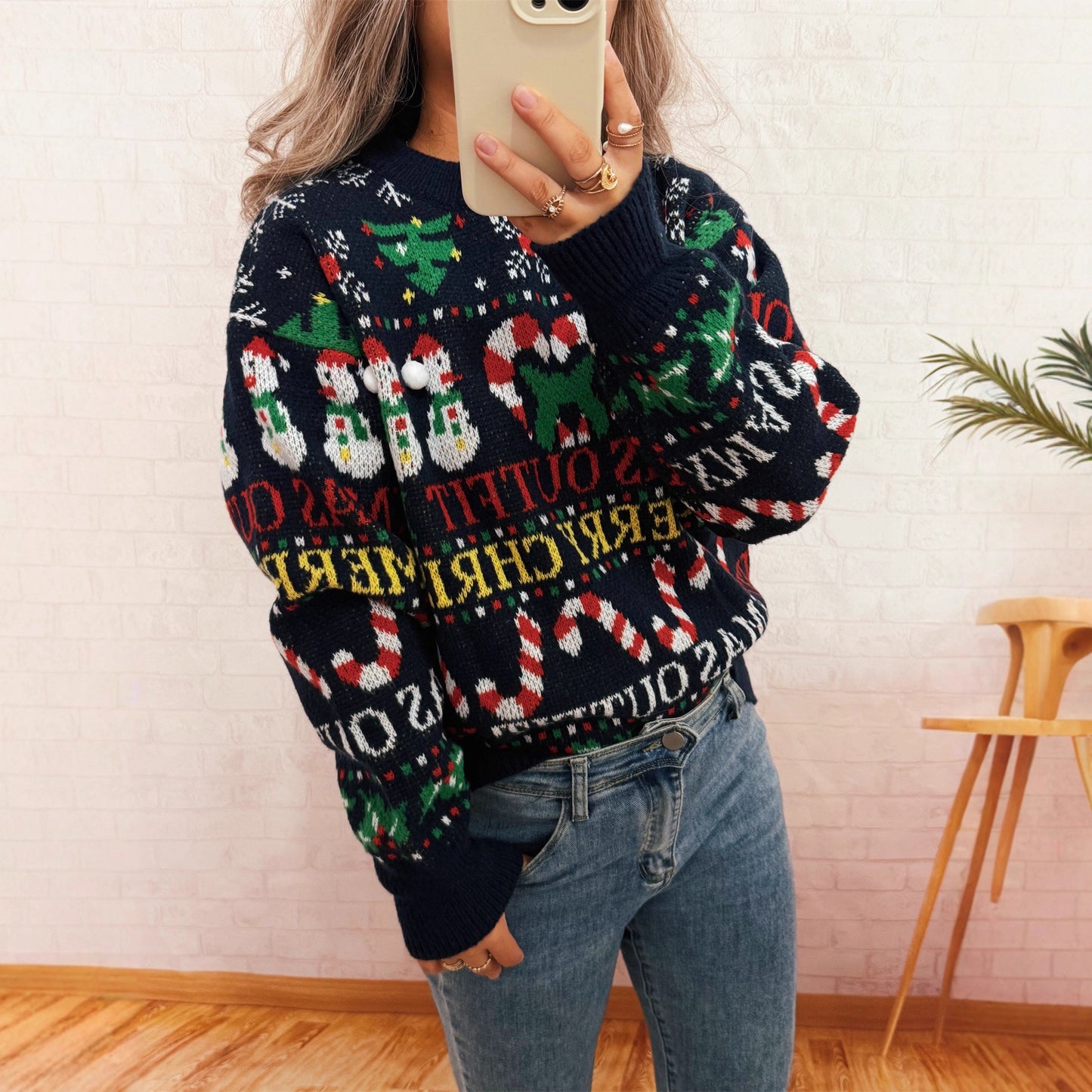 Pull de Noël pour femmes avec un design nordique et des motifs festifs Chic und Stil