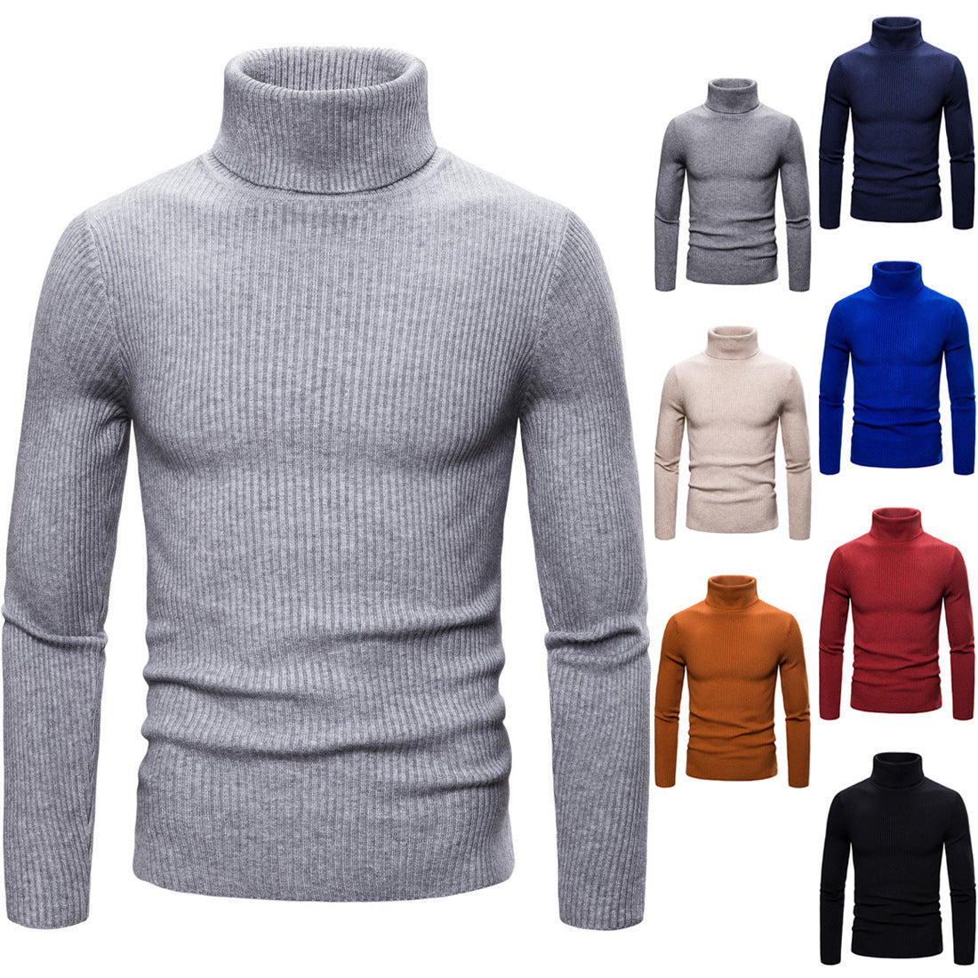 Pullover for men with a fashionable turtleneck made of high-quality knit Chic and Style