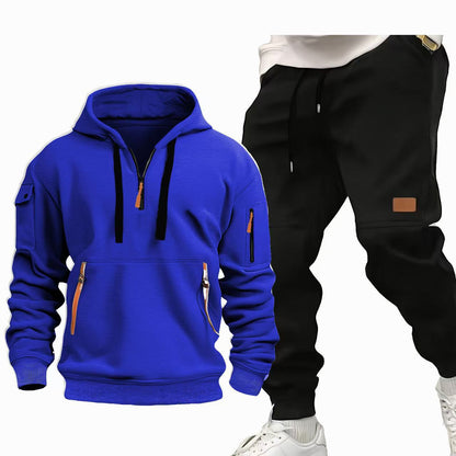 Chic und Stil Functional Hooded Sweatshirt and Jogging Pants Set for Men