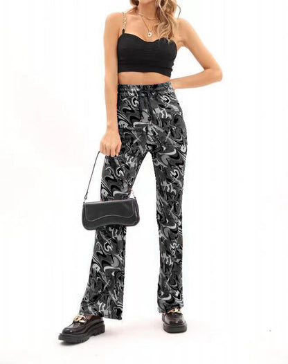 Modeflair women's pants with artistic pattern and elastic waistband Chic and Style