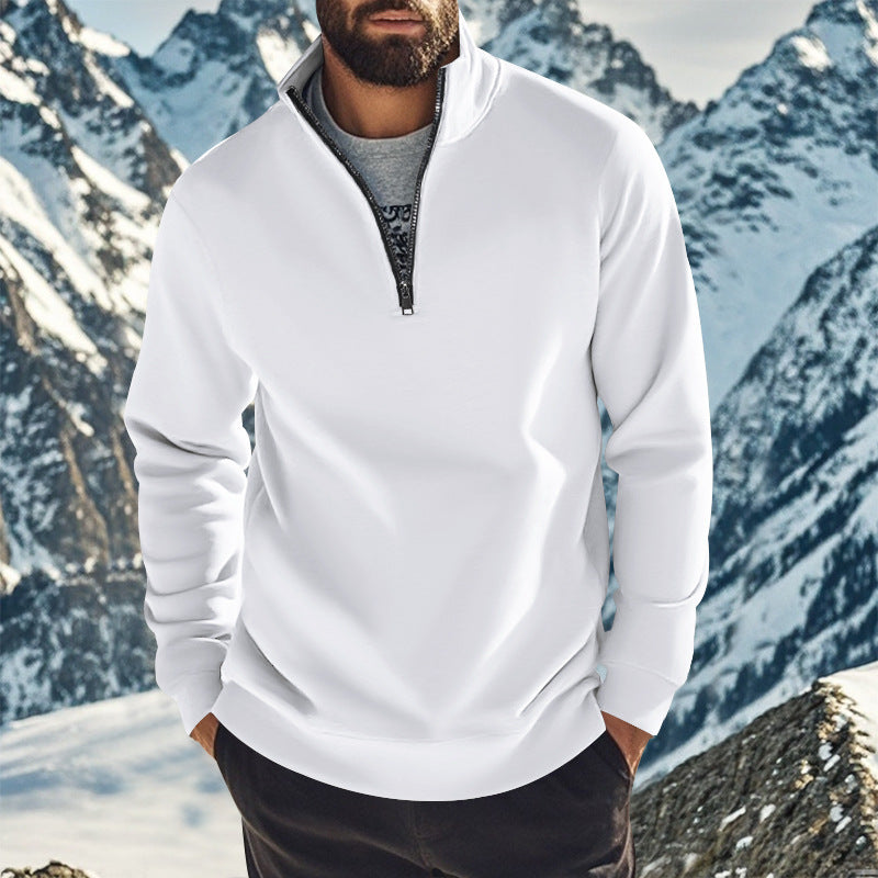 Fleece pullover for men with half-zip Chic und Stil