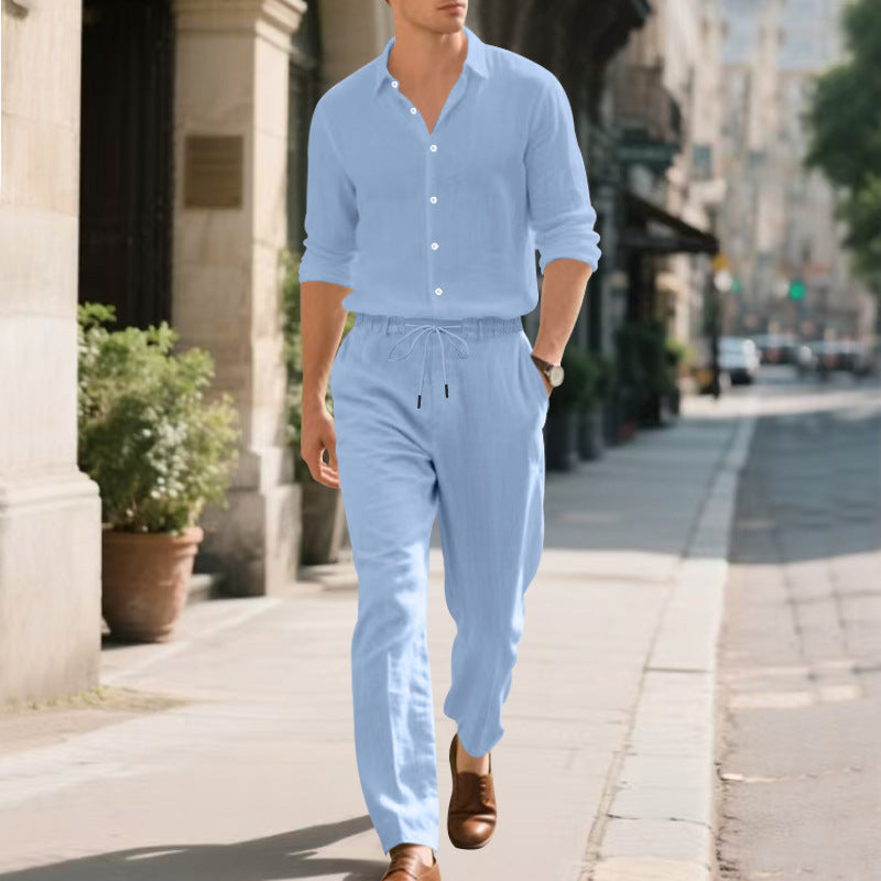 Casual linen pants for men with adjustable drawstring and modern fit Chic and Style
