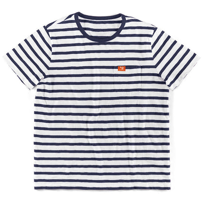 T-shirt à manches courtes rayé pour hommes avec poche poitrine et col rond Chic und Stil
