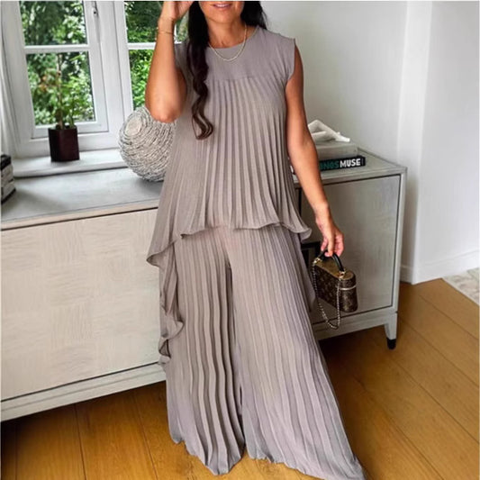 Robe maxi plissée pour femmes avec coupe élégante et silhouette fluide Chic und Stil