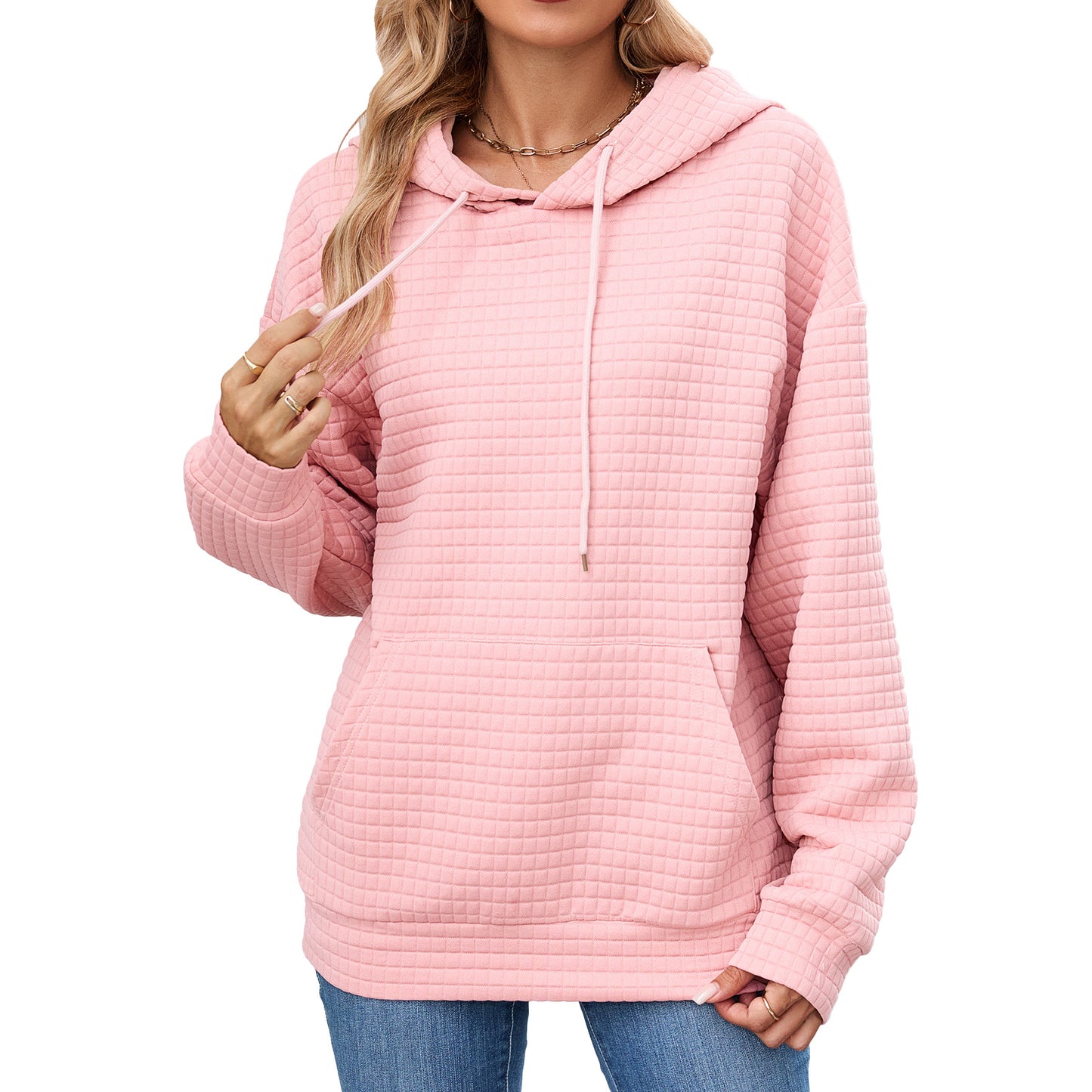Dames hoodie avec des détails de structure particuliers Chic und Stil