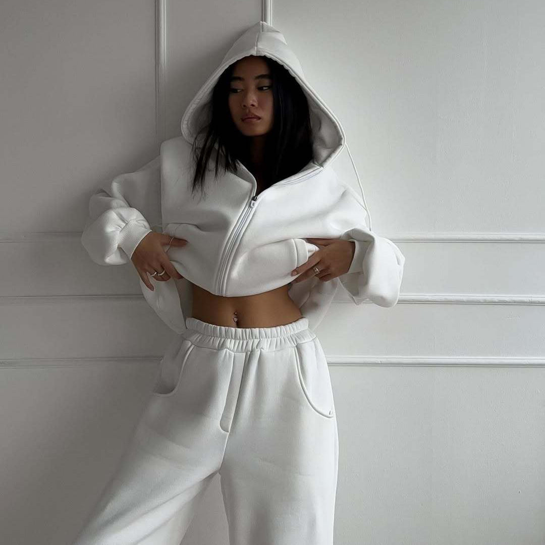 Dames combinaison décontractée avec capuche et fermeture éclair Chic und Stil