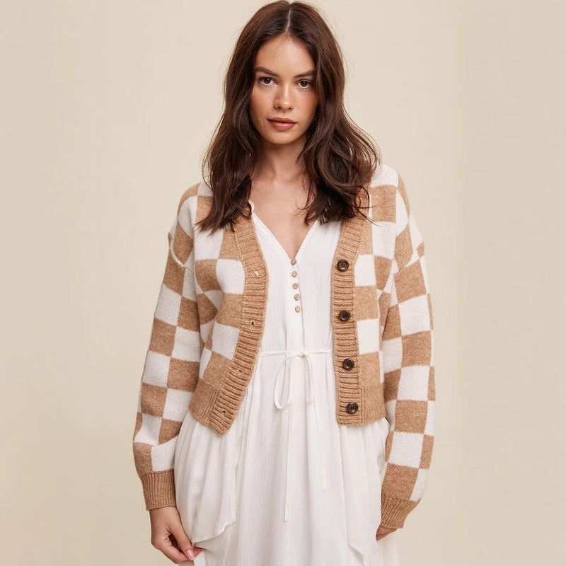 Dames Gilet à carreaux Chic und Stil