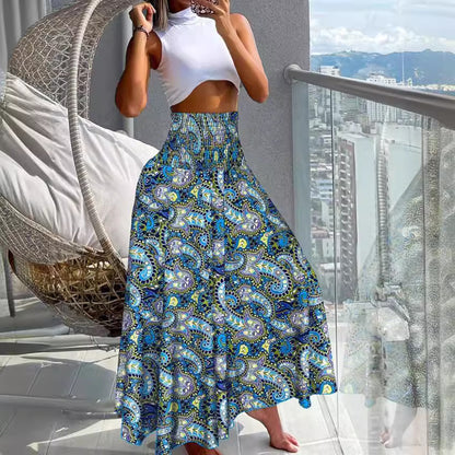 Dames imprimé tropical pantalons larges Chic und Stil