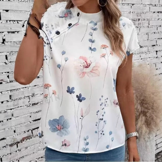 Chemisier femme avec motif floral et manches cape Chic und Stil