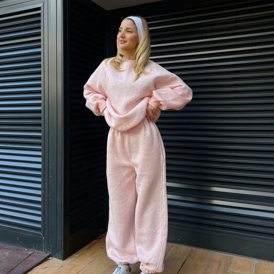 Casual sweatshirt set for women and wide pants Chic und Stil