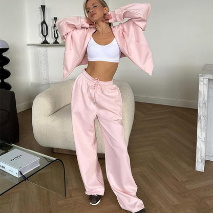 Oversized Sweatshirt and Wide Pants Set Chic and Style