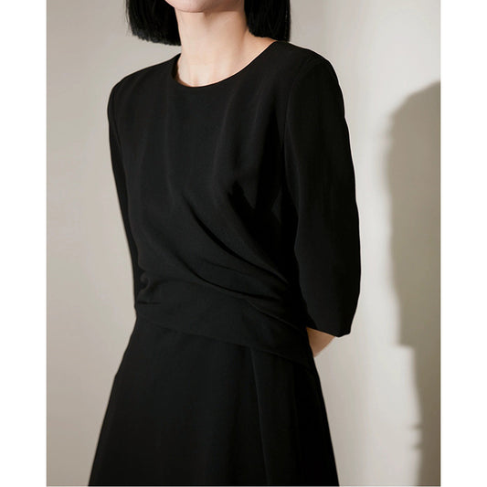 Robe midi évasée en A pour femme avec manches courtes Chic und Stil