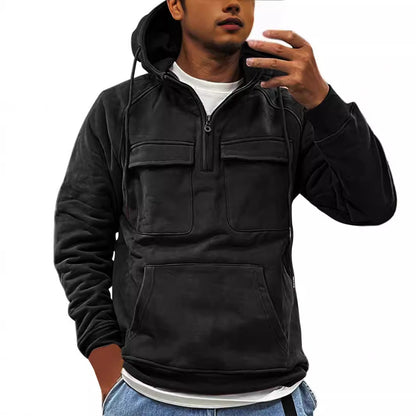 Outdoor pullover for men with practical pockets and high collar Chic and Style