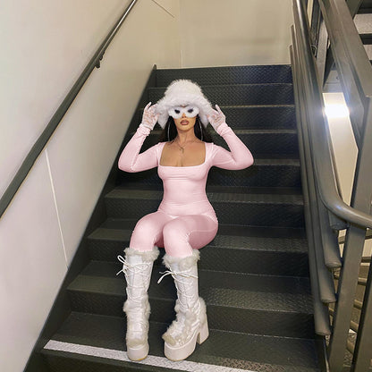 Dames élégant bodysuit avec décolleté plongeant et manches longues Chic und Stil