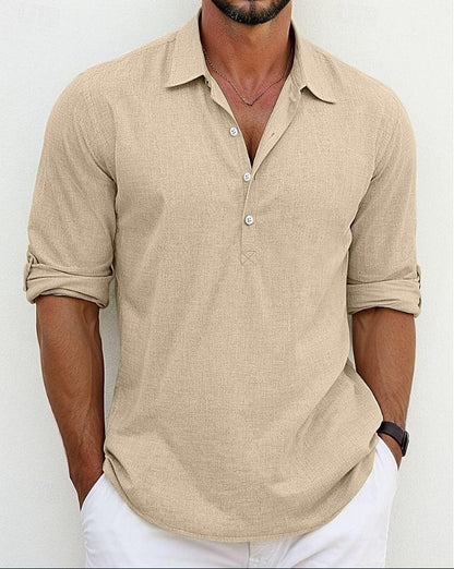 Chemise décontractée à manches longues pour hommes avec patte de boutonnage et coupe tendance Chic und Stil