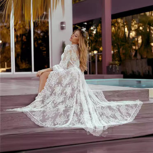 Robe surdimensionnée en dentelle Chic und Stil pour femmes