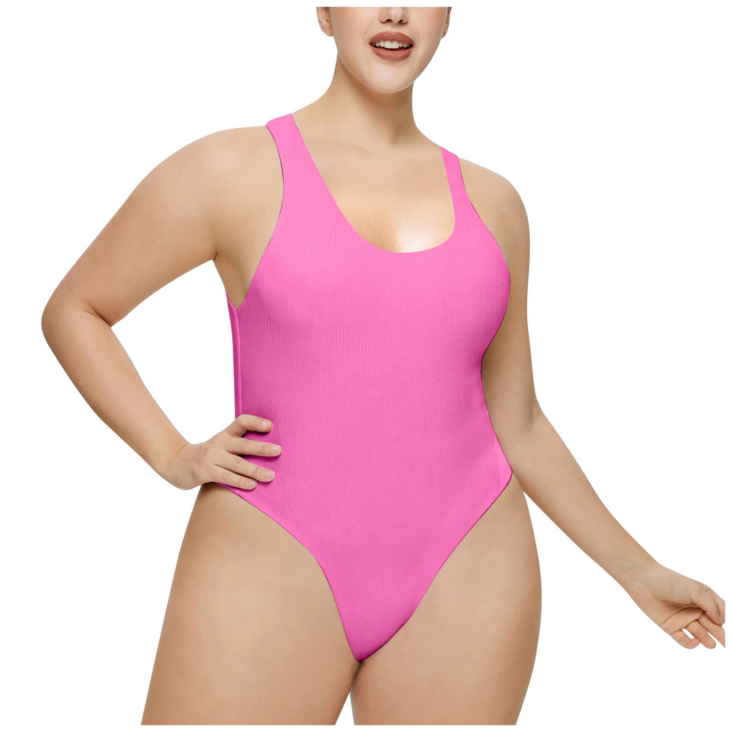 Ladies High Neck Ribbed Swimsuit Chic and Style