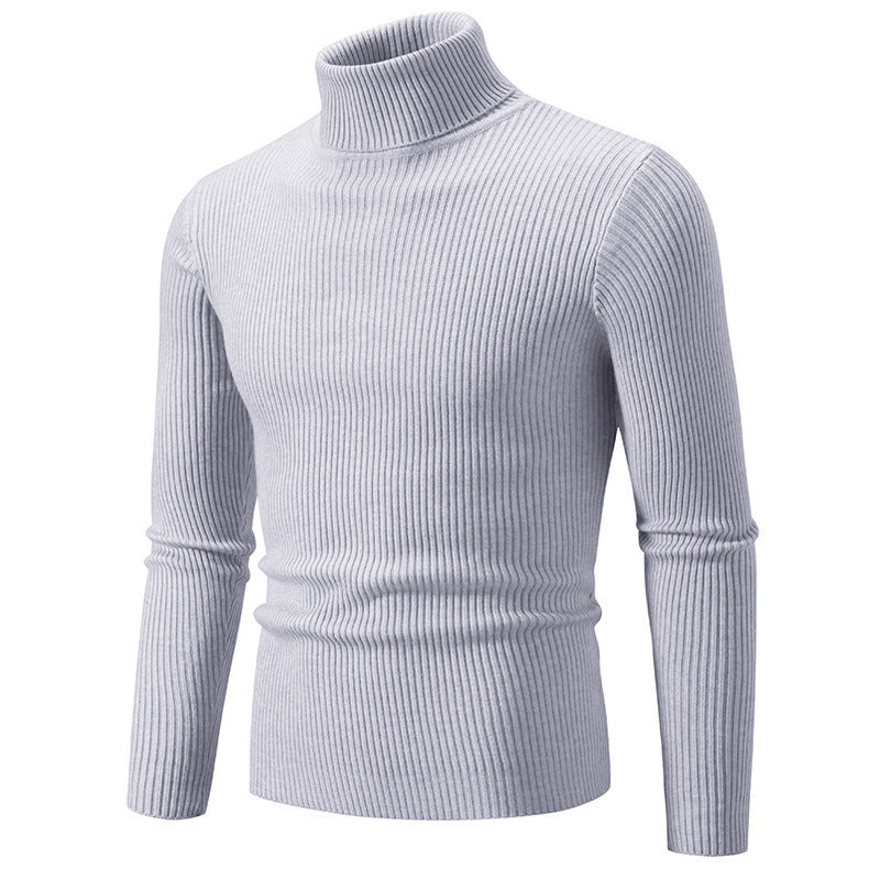 Pullover à col roulé tendance pour hommes avec un design en ribbing fin Chic und Stil