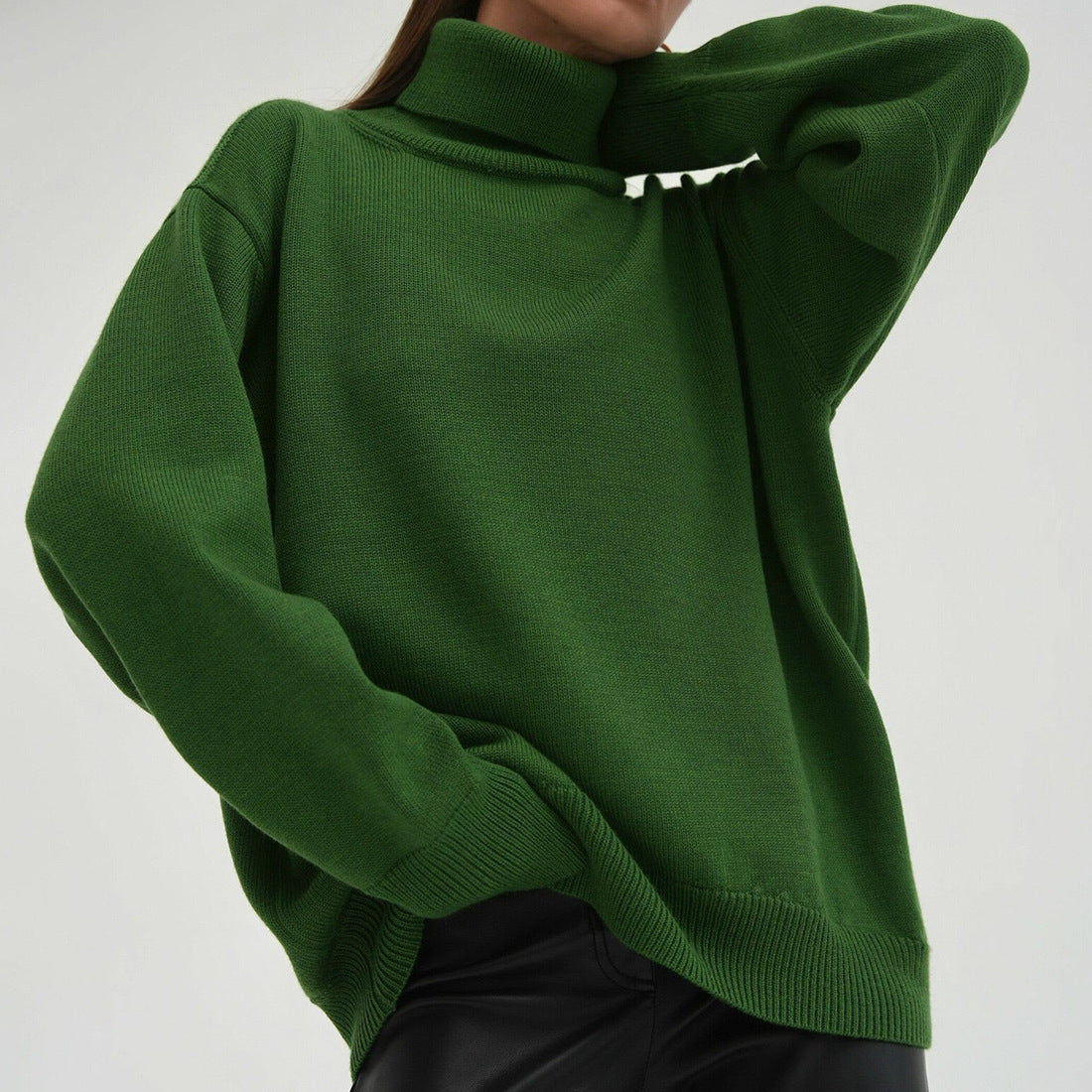 Pull à col roulé oversize pour femme avec structure côtelée Chic und Stil